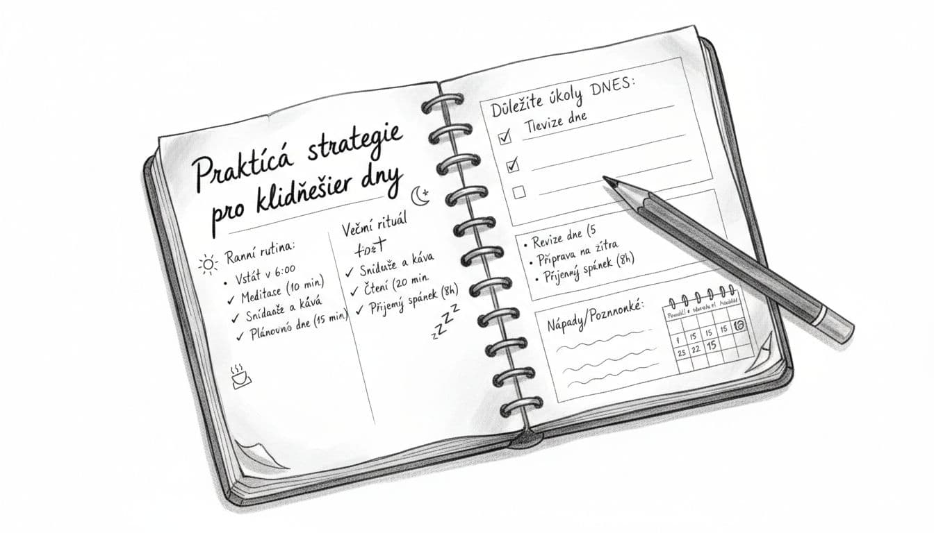 A graphite drawing of an open notebook displays detailed hand-drawn sketches and organized list items. A pen rests on the paper, showcasing clean linework against a stark white background surface.